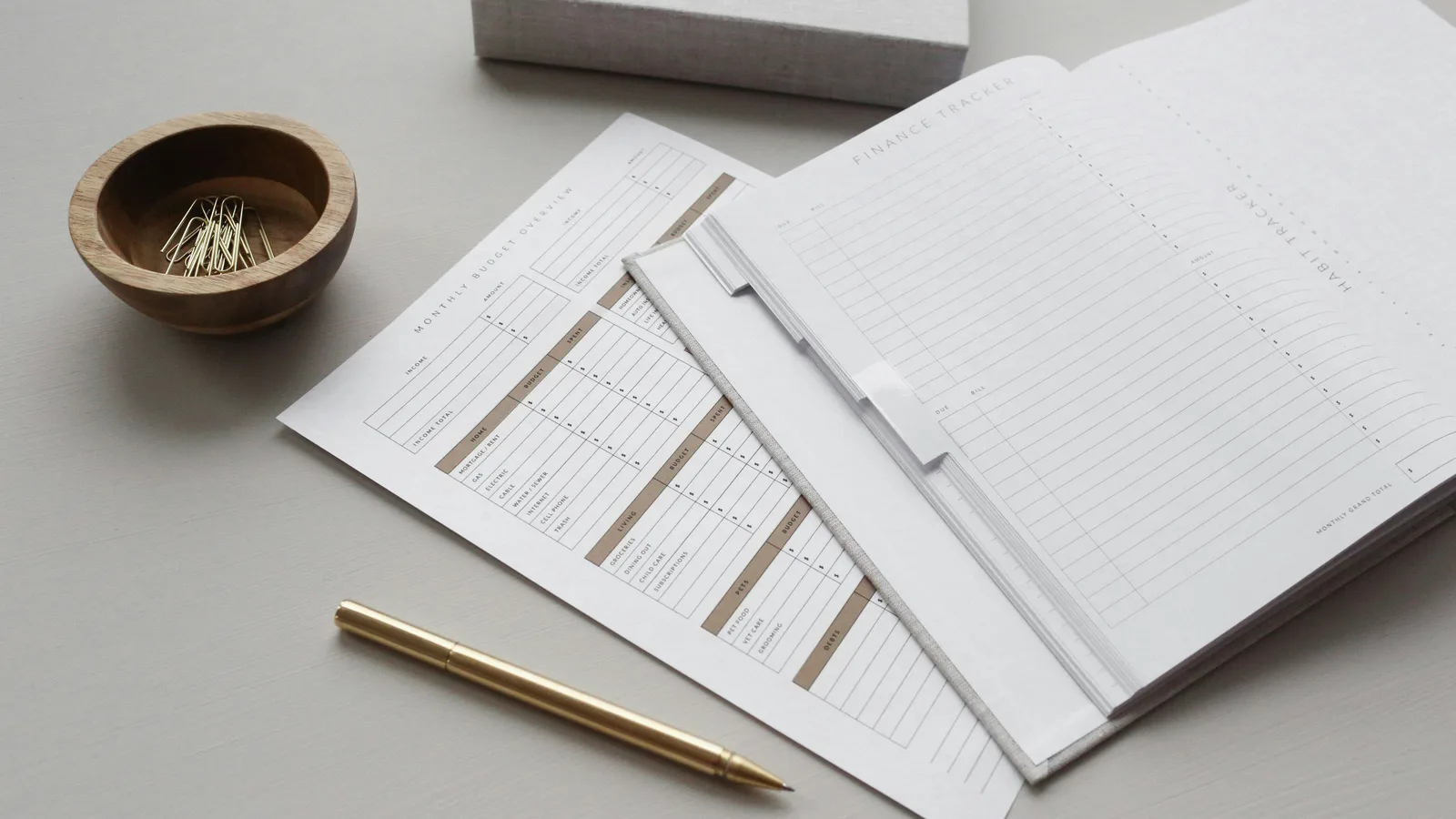 Documents on a desk